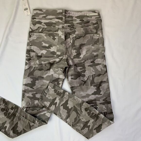 Anthropologie Pilcro Camouflage Velvet Jeans Grey Brown Size 24 High Rise Skinny - Picture 8 of 9